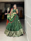 Green Color Printed With Zari Weaving Work Viscose Dola Silk Lehenga Choli Clothsvilla