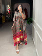Load image into Gallery viewer, Green Color Ikkat Patola Printed Gaji Silk Kaftan ClothsVilla