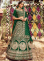 Raw Silk Patch Border Lehenga Choli In Green Clothsvilla