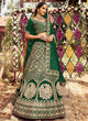 Load image into Gallery viewer, Raw Silk Patch Border Lehenga Choli In Green Clothsvilla