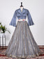 Grey Color Sequins And Thread Embroidery Work Georgette Lehenga Choli Clothsvilla