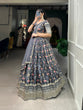 Load image into Gallery viewer, Grey Color Digital Printed Sequins And Embroider Work Chinon Brides Maids Lehenga Choli Clothsvilla