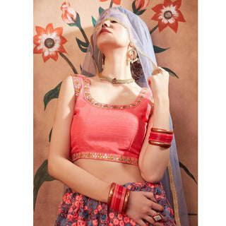 Grey Festive Wear Thread Zari Work Soft Net Lehenga Choli Clothsvilla