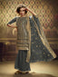 Grey Net Embroidered Partywear Sharara Suit Clothsvilla
