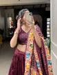 Load image into Gallery viewer, Maroon Color Bandhej Print With Patola Print Crushed Dola Silk Lehenga Choli ClothsVilla.com