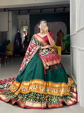 Load image into Gallery viewer, Green Color Patola Print With Foil Work Tussar Silk Lehenga Choli ClothsVilla