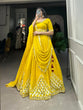 Load image into Gallery viewer, Yellow Color Sequins And Embroidery With Original Mirror Work Georgette Haldi Rasam Lehenga Choli Clothsvilla