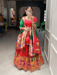Load image into Gallery viewer, Red Color Weaving Zari Work jacquard Paithani Silk Lehenga Choli ClothsVilla.com