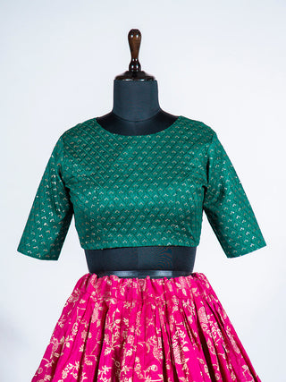 Pink Color Weaving work Jacquard Lehenga Choli Clothsvilla