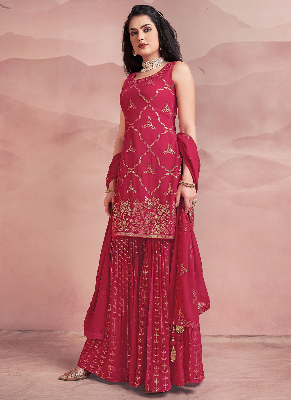 Georgette Readymade Style Salwar Kameez Clothsvilla