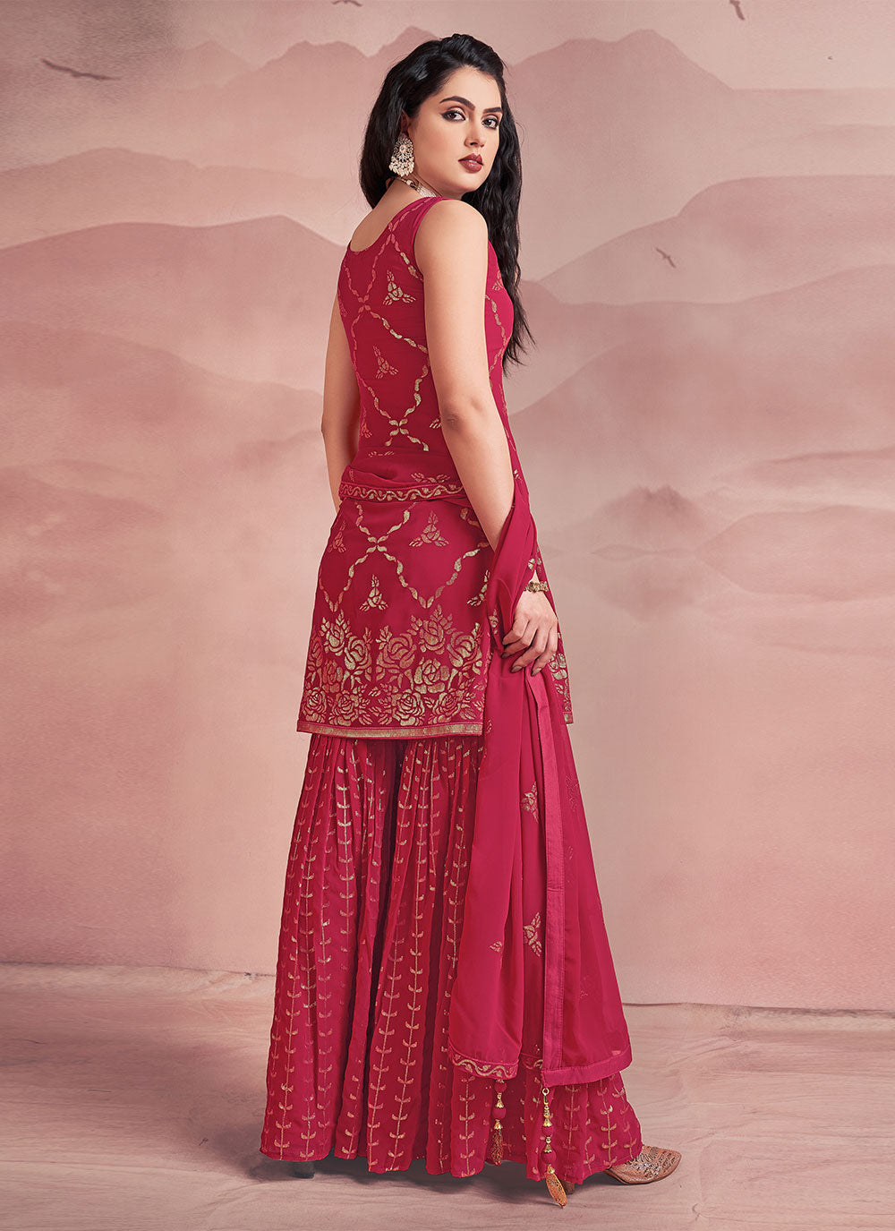Georgette Readymade Style Salwar Kameez Clothsvilla