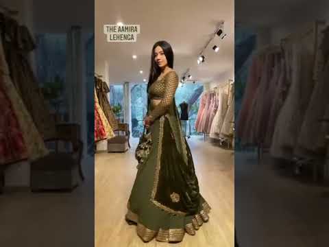 Aamira Lehenga Choli in Mehndi Green Color with Dupatta