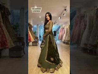 Aamira Lehenga Choli in Mehndi Green Color with Dupatta