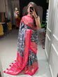 Load image into Gallery viewer, Navy Blue Color Patola Printed Dola Silk Saree Clothsvilla
