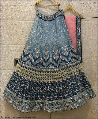 Grey color Silk Lehenga Choli with heavy Embroidery Work ClothsVilla