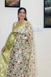 Load image into Gallery viewer, Banarasi Silk Floral Printed Contrast Woven Saree Pastel Green Clothsvilla