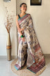 Load image into Gallery viewer, Teal Blue Prerna Kalamkari Cotton Printed Saree Clothsvilla