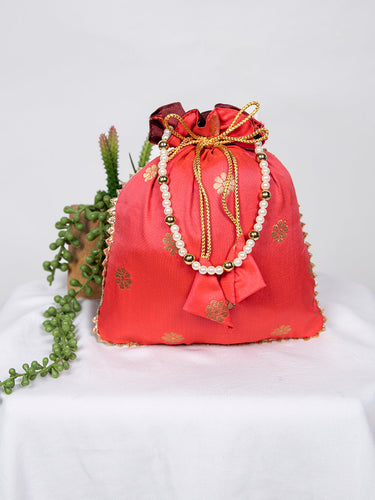 Buy Golden Potli Bag, Jewelry Bag, Coin Pouch, Gota Patti Work Potli Bag ,  Batwa, Pearls Handle Purse, Clutch Purse for Women Online in India - Etsy