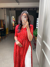 Load image into Gallery viewer, Red Color Foil and Printed Pure Cotton Kurti Clothsvilla