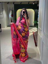 Load image into Gallery viewer, Multi Color Patola Printed Pure Gaji Silk Saree Clothsvilla