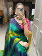 Load image into Gallery viewer, Navy Blue Color Zari Lining Work Rangoli Padding Saree Clothsvilla