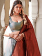 Load image into Gallery viewer, Sky Blue Color Zari Weaving Work Jacquard Silk Pattu Lehenga Choli ClothsVilla.com
