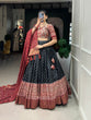 Load image into Gallery viewer, Black Color Bandhani And Ajrakh Print With Foil Work  Dola Silk Chaniya Choli Clothsvilla