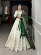 Load image into Gallery viewer, White Color Lucknowi Paper Mirror Work Georgette lehenga Choli ClothsVilla.com