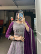 Load image into Gallery viewer, Purple Color Thread Embroidery And Jharkhand Dimound Work Georgette Lehenga Choli Clothsvilla