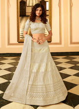 Load image into Gallery viewer, Ivory Gota Patti Embroidered Organza Bridal Lehenga Choli Clothsvilla