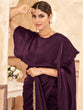 Load image into Gallery viewer, Wine Color Plain Jimi Silk Saree Clothsvilla