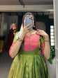Load image into Gallery viewer, Green Color Zari Weaving Work Kanjivaram Traditional Dress Clothsvilla