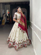 Load image into Gallery viewer, Lotus Design Sequins And Thread Embroidery Work Khadi Cotton Lehenga Choli Clothsvilla
