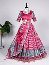 Load image into Gallery viewer, Pink Color Patola Print and Sequins Embroidery Chinon Lehenga Choli ClothsVilla