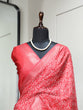 Load image into Gallery viewer, Crimson Color Printed With Zari Border Dola Silk Saree Clothsvilla