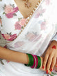 Load image into Gallery viewer, White Color Printed With Pearl Lace Border Georgette Saree Clothsvilla