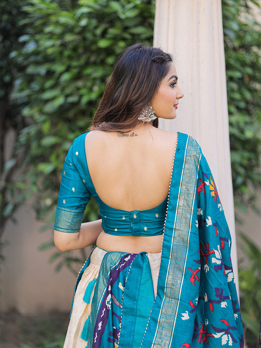 Firozi Color Printed With Foil Work Dola Silk Lehenga Choli ClothsVilla.com