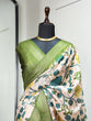 Load image into Gallery viewer, Green Color Printed With Zari Border Dola Silk Saree Clothsvilla