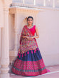 Load image into Gallery viewer, Blue Color Printed With Foil Work Dola Silk Lehenga Choli Clothsvilla