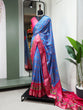 Load image into Gallery viewer, Sky Blue Color Digital Patola Printed Dola Silk Saree Clothsvilla