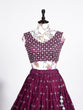 Load image into Gallery viewer, Wine Color Sequins Embroidery Work Neem Silk Lehenga Choli ClothsVilla.com