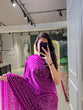 Load image into Gallery viewer, Wine Color Floral &amp; Foil Work Gaji Silk Saree Clothsvilla
