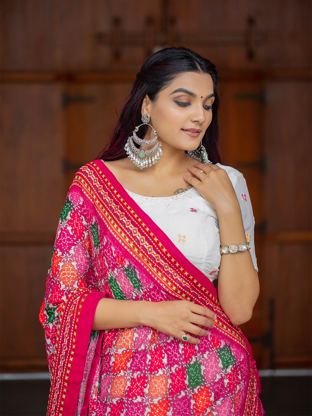 White color Lucknowi Chikankari Work Georgette Lehenga Choli Clothsvilla