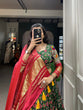 Load image into Gallery viewer, Red Color Digital Printed With Lagadi Patta Gaji Silk Lehenga Choli Clothsvilla