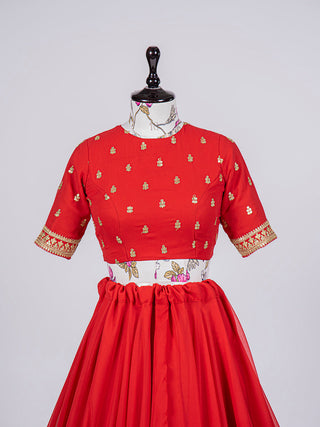 Red Color Simple Georgette Lehenga Choli Clothsvilla