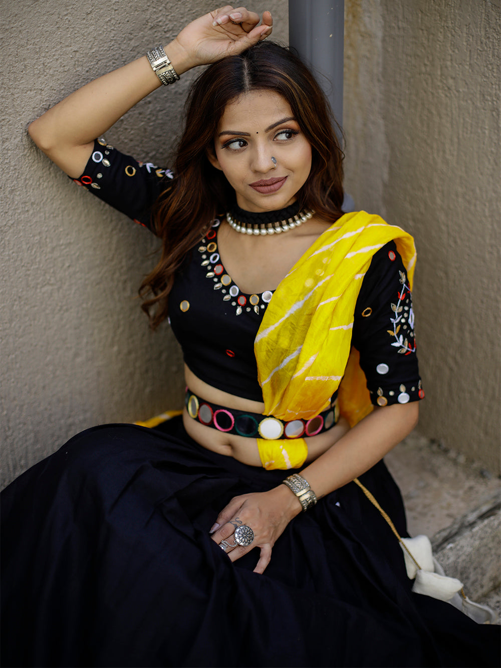 Black Color Plain Cotton Navaratri Chaniya Choli Clothsvilla