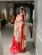 Load image into Gallery viewer, White Color Patola Paithani Printed with Foil Work Dola Silk Saree Clothsvilla
