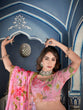 Load image into Gallery viewer, Pink Color Digital Print With Sequins Embroidery Work Crushed Chinon Lehenga Choli ClothsVilla.com