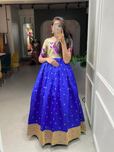 Load image into Gallery viewer, Blue Color Weaving Zari Work Jacquard Silk Paithani Gown Clothsvilla