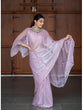 Load image into Gallery viewer, Light Pink Color Pallu Lace Border Jimi Silk Saree Clothsvilla